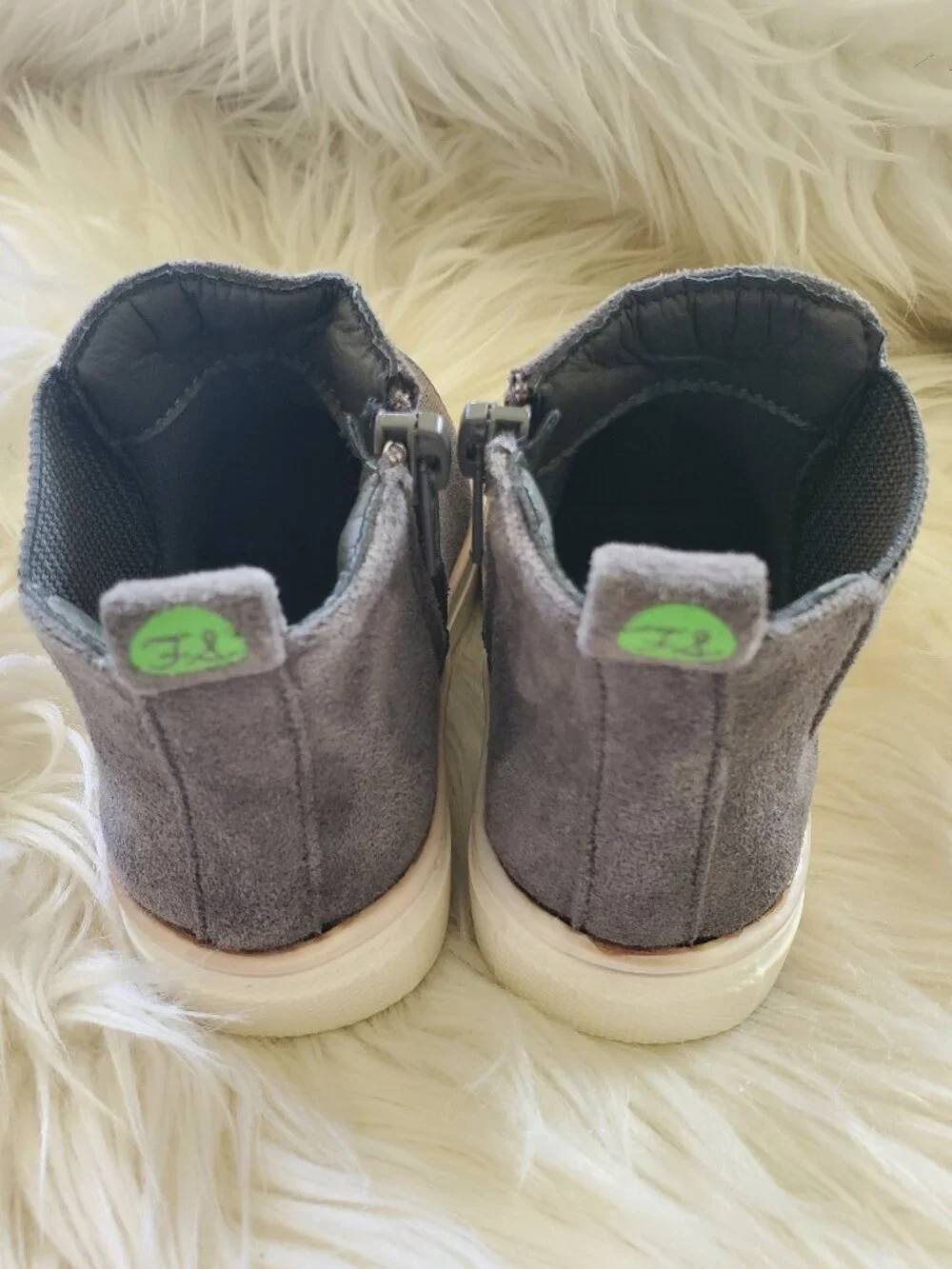 First Steps Toddler Gray High Top Suede Shoes SZ 4